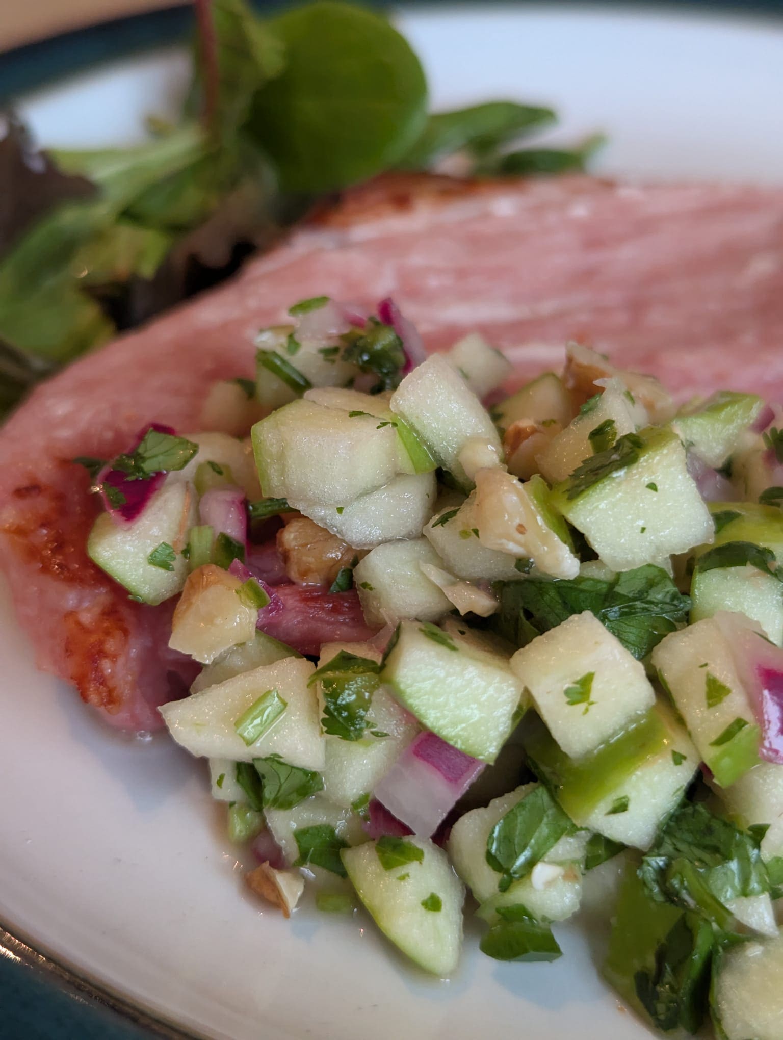 Gammon Rashers with Apple and Walnut Salsa